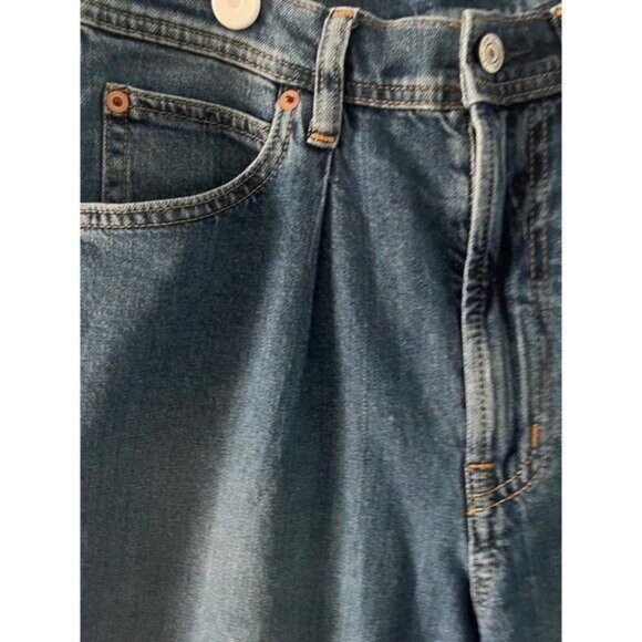 Gap High Rise Trouser Jeans Petite Wide Leg Denim Blue 26/2P - Picture 2 of 14